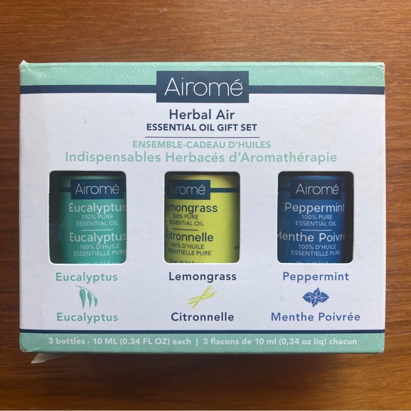 AIROME Essential Oil Set - Set of 3 - Eucalyptus Lemongrass Peppermint - NEW - Picture 1 of 2